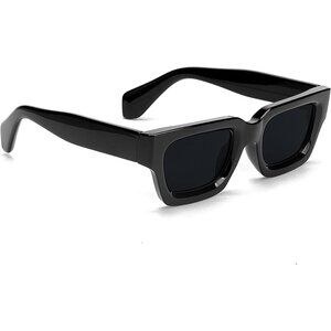 🆕 Gfuiara Trendy Square Sunglasses Women Black Fashion Thick Rectangle Shades